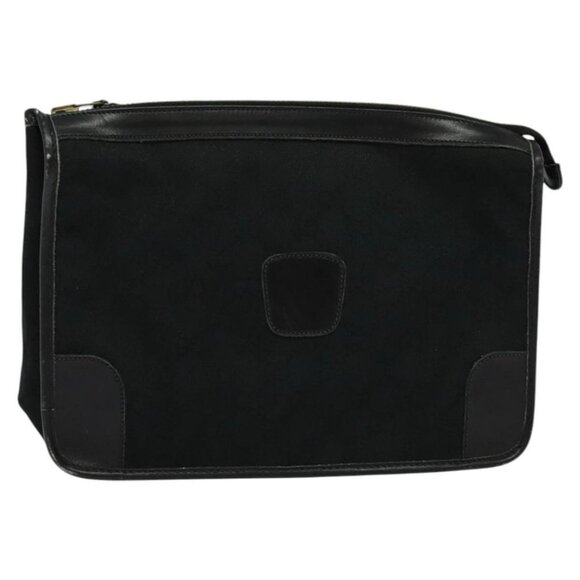 GUCCI GG Canvas Clutch Bag Black Gold Auth 119645 - Picture 1 of 15